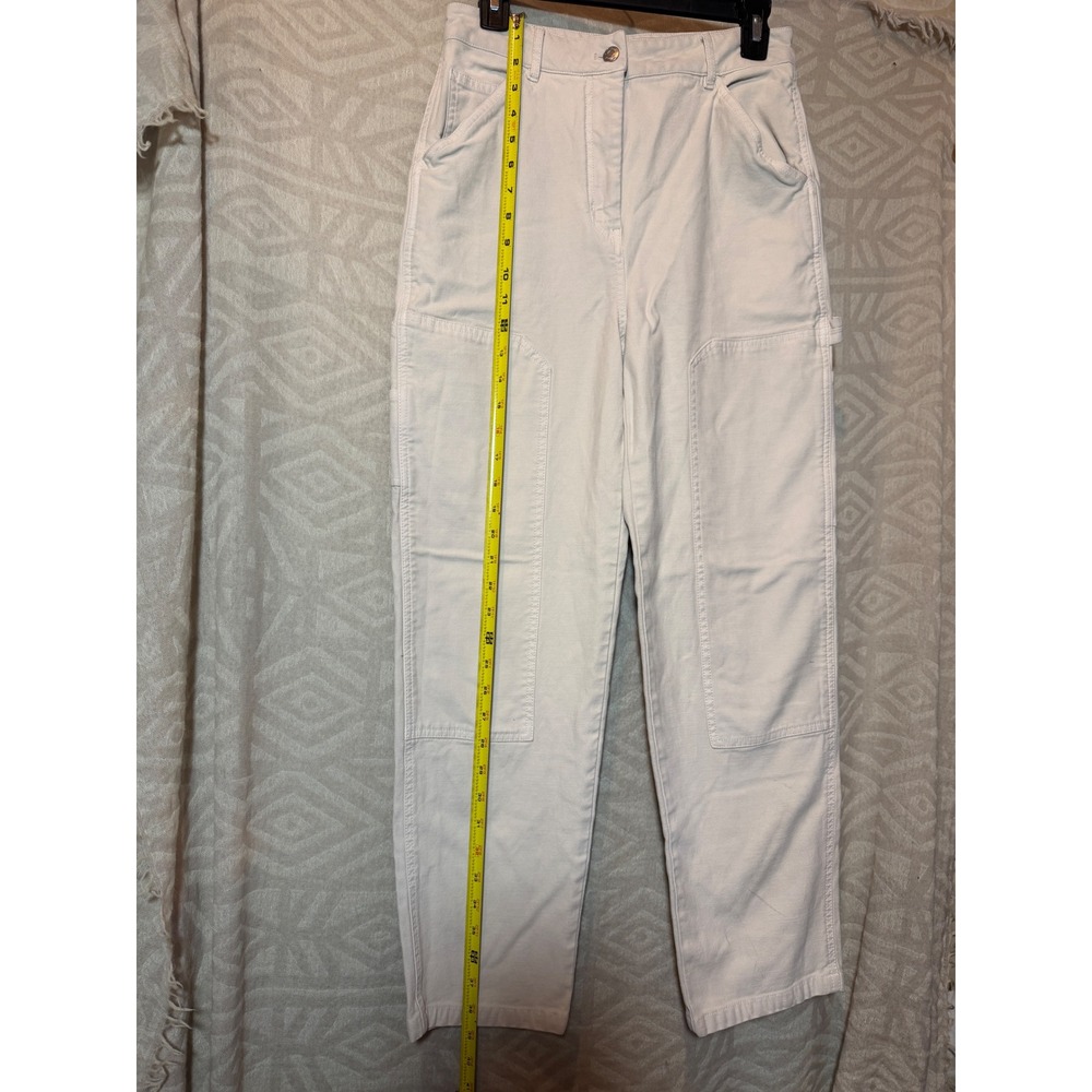 Wilfred Free Aritzia Beige Carpenter Pants High Rise Utility Straight Leg Size 8 - Picture 6 of 9